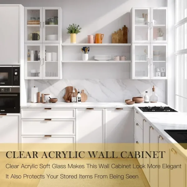 Kitchen Cabinets, Laundry Wall Mounted Storage Cabinets with Acrylic Soft Glass Doors, Easy to Install, Cabinets Kitchen - Image 4