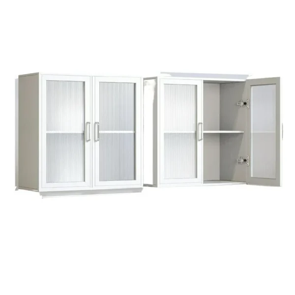Kitchen Cabinets, Laundry Wall Mounted Storage Cabinets with Acrylic Soft Glass Doors, Easy to Install, Cabinets Kitchen - Image 6